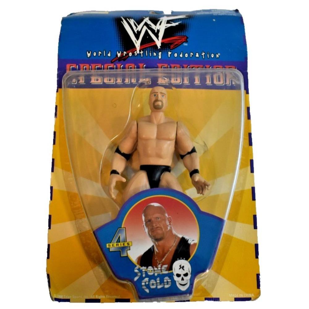 WWF Series 4 Jakks Pacific Stone Cold Steve Austin Action Figure 80771 Vintage
